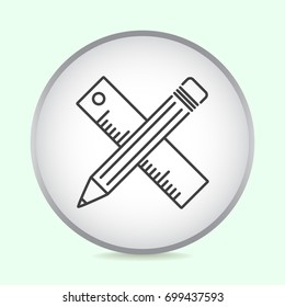 Line icon- Pencil and ruler