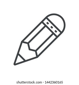 Line icon pencil. Simple vector illustration with ability to change.