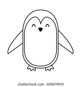 line icon penguin cartoon