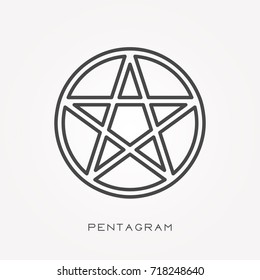 Line icon pentagram