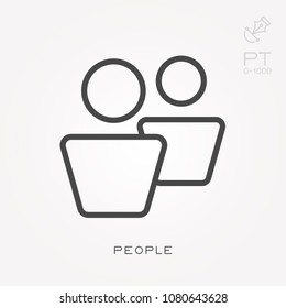 Line icon people