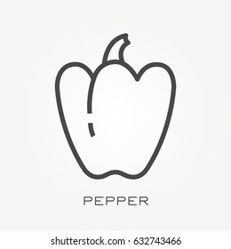 Line icon pepper