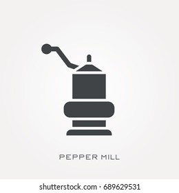 Line icon pepper mill