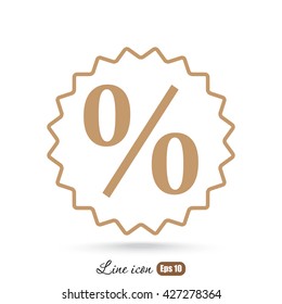 Line icon- percent symbol discount 