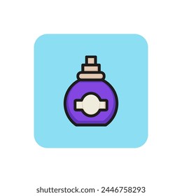 Line icon of perfume bottle. Spray, deodorant, fragrance. Cosmetics concept. Can be used for topics like beauty, make-up, glamour