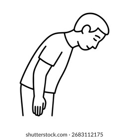 line icon person bowing vector on a white background
Vector line icon on a white background