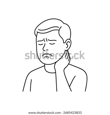 line icon person's neck is rubbed vector on a white background
Vector line icon on a white background