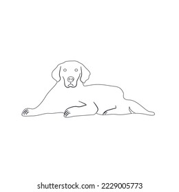 Line icon Pet dog vector isolated on white background. silhouette of dog Icon vector illustration. Brown dog sketching design. House animal vector. Dog Pet symbol outline drawing