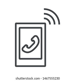 Line icon phone call. Simple vector illustration with ability to change.