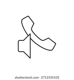 Icono de línea de un teléfono dividido o roto, que simboliza la interrupción o desconexión.