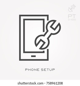 Line icon phone setup