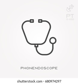 Line icon phonendoscope