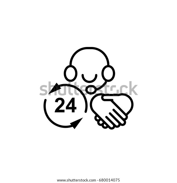 Line Icon Picture Help Desk Symbols Stock Vector Royalty Free