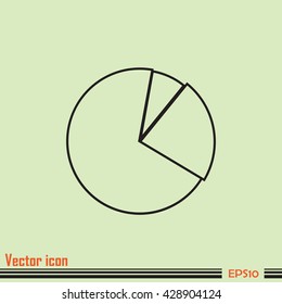 Line icon. Pie chart infographic.