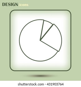 Line icon. Pie chart infographic.