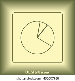 Line icon. Pie chart infographic.