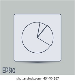 Line icon. Pie chart infographic.