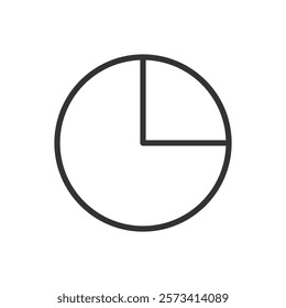 Line icon of a pie chart with one section highlighted. Vector illustration