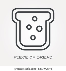 Line icon piece of bread