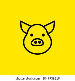 Line icon of pig head. Pork, meat store, bacon. Food concept. Can be used for topics like livestock, cooking, supermarket