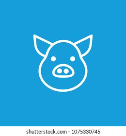 Line icon of pig head. Pork, meat store, bacon. Food concept. Can be used for topics like livestock, cooking, supermarket