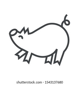 Line icon pig. Simple vector illustration with ability to change.