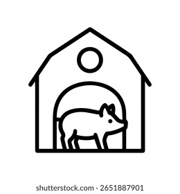 line icon pigsty vector on white background
Vector icon on white background