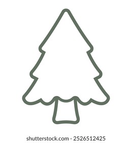 line icon pine tree vector flat on white backgroud