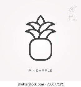 Line icon pineapple