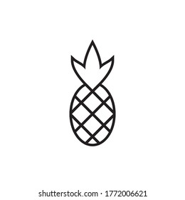 line icon pineapple vector isolated on white background