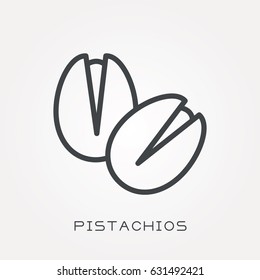 Line icon pistachios