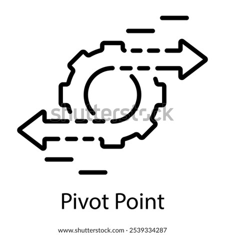 A line icon of pivot point 