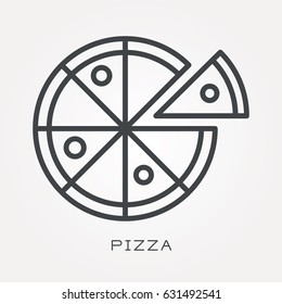 Line icon pizza
