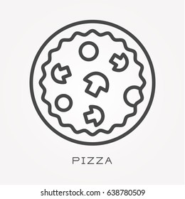 Line icon pizza