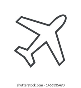 Line icon plane. Simple vector illustration with ability to change.