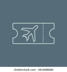Billete de plano de icono de línea aislado en fondo gris. Ilustración vectorial.