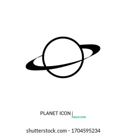 Line icon of planet. Space image.