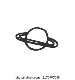 Line icon of planet. Space image. Vector illustration
