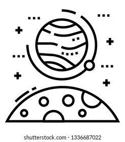 Line icon of planets 