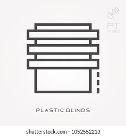 Line icon plastic blinds