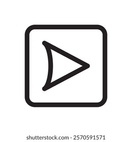 Line icon Play symbol representing media playback or start, commonly used in digital and multimedia platforms.