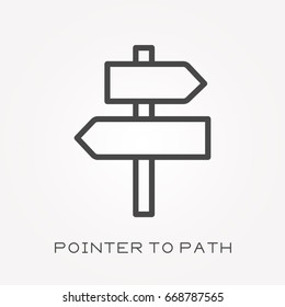 Line icon pointer to path