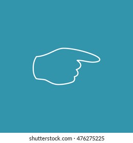 Line Icon of Pointing Finger.