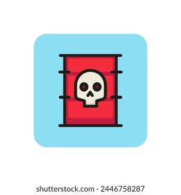 Line icon of poison sign. Toxic, hacker attack, risk. Warning signs concept. Can be used for signboards, web icons, pictograms