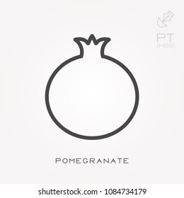 Line icon pomegranate