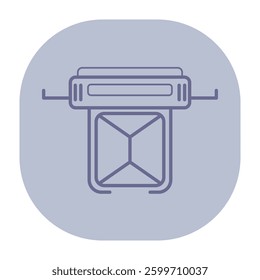 Line icon of postal delivery drone, set against soft background. Modern logistics and innovative delivery methods concept
