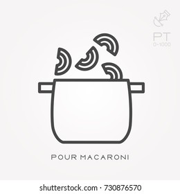 Line icon pour macaroni