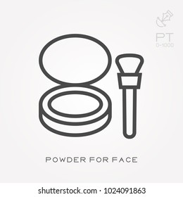 Line icon powder for face