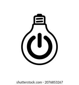 Estilo sencillo del botón de electricidad del icono de línea. Señal vectorial en un estilo simple aislado en un fondo blanco. Tamaño original 64x64 píxeles.