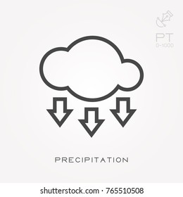 Line icon precipitation
